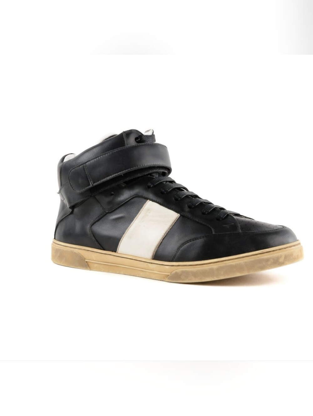 Saint Laurent Max contrasting band detail leather sneaker